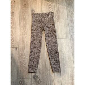 Spanx Womens High Rise Seamless Leopard Print Leggings Brown Taupe Size Large